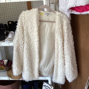 White Charlotte Russe fur coat